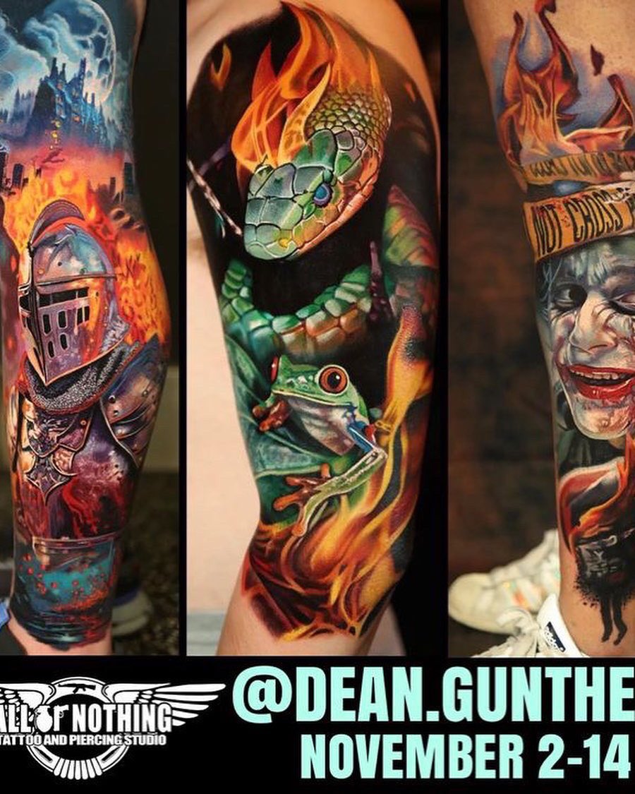 BrandonBond's tweet photo. The list of #GuestArtists in the next 3 months is HUGE. LITERALLY THE BEST artists from UK, Switzerland, Chilé, Brazil, and Ireland are all converging on “ALL OR NOTHING TATTOO” in #Atlanta, GA at legendary studio @AONTATTOO 2023!!! Checkout the list at https://t.co/IeSm5jB7K7 https://t.co/ObLP22uYfe