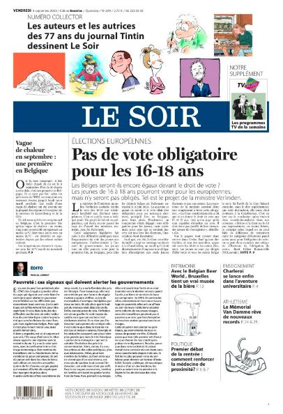 #LeSoirDuJour «Le Soir» entièrement illustré: un numéro exceptionnel à découvrir en librairie ou en version numérique: journal.lesoir.be