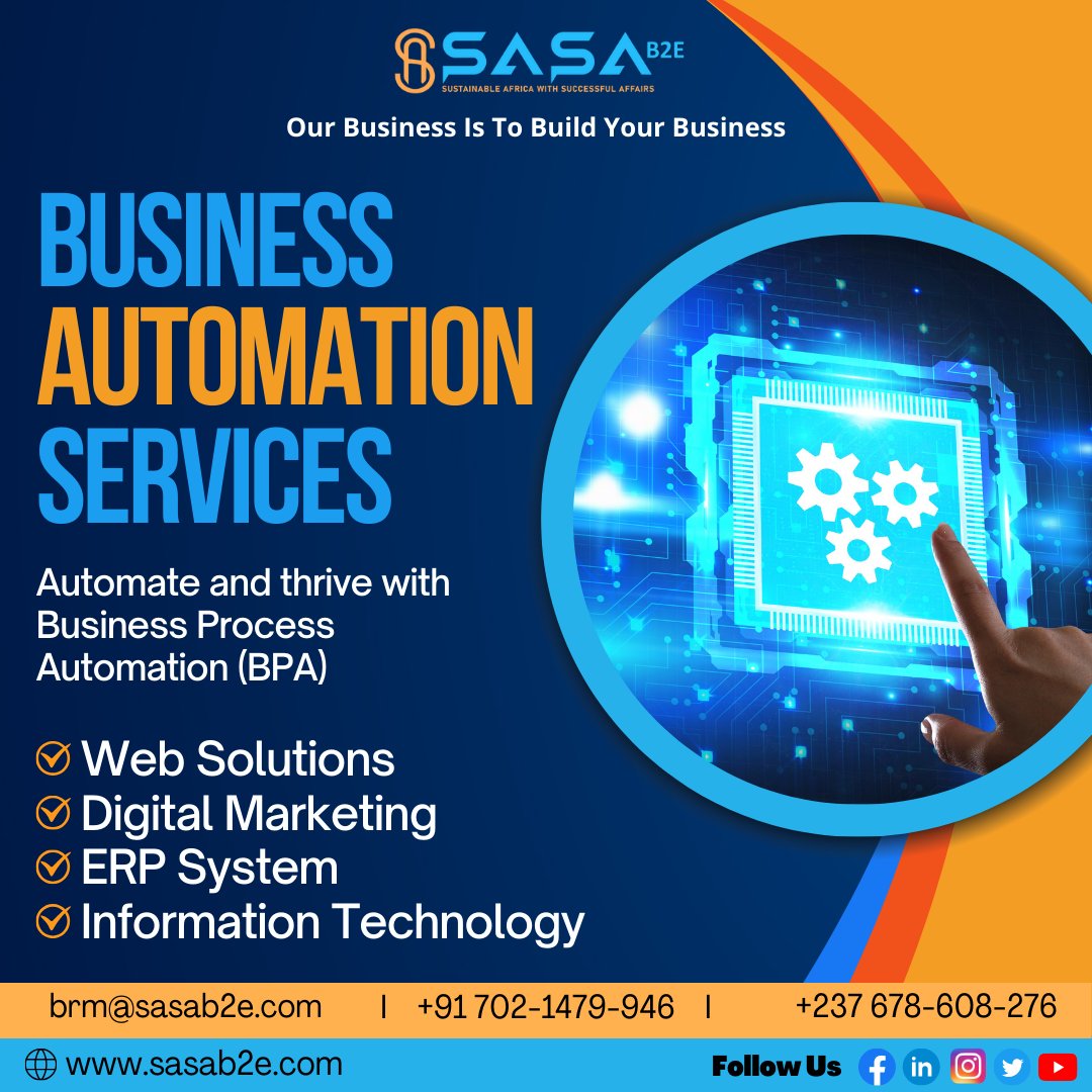 Empower Your Business: Navigate the Future with Automation & IT Expertise! 🌐📈 
#SASAB2E #BusinessAutomation #TechSolutions #processautomation #workflowautomation #digitaltransformation #automationtools #businessproductivity #efficiency #productivityhacks #businessprocess