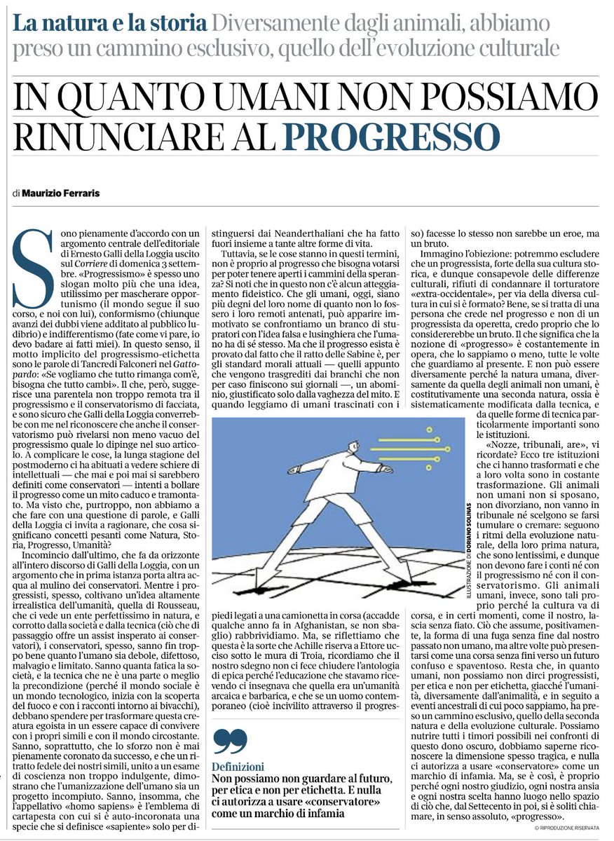 claudiovelardi's tweet photo. Sarà che mi definisco “ottimista e razionale”, ma questo pezzo di Maurizio Ferraris lo trovo splendido, nella sua icastica semplicità. https://t.co/PZLl9ae8Hm