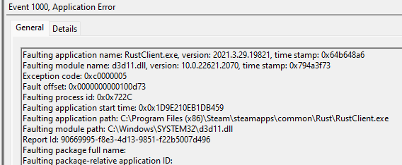 Dylanwolf72's tweet photo. @Alistair_McF @playrust im getting constant crashes this wipe with this error, also posted on the reddit. Hopefully this can help fix it. https://t.co/yy6uZo3QHB