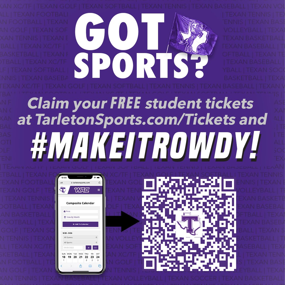 LathesTowns's tweet photo. @TarletonState @tarletonstudent CLAIM YOUR TICKET! #FirstHomeGame #BleedPurple #GoTexas #FreshmanRun #TexanTunnel #FreeTshirts @TSUConnectionVP @TarletonVPSES https://t.co/8pM3hAoz8S