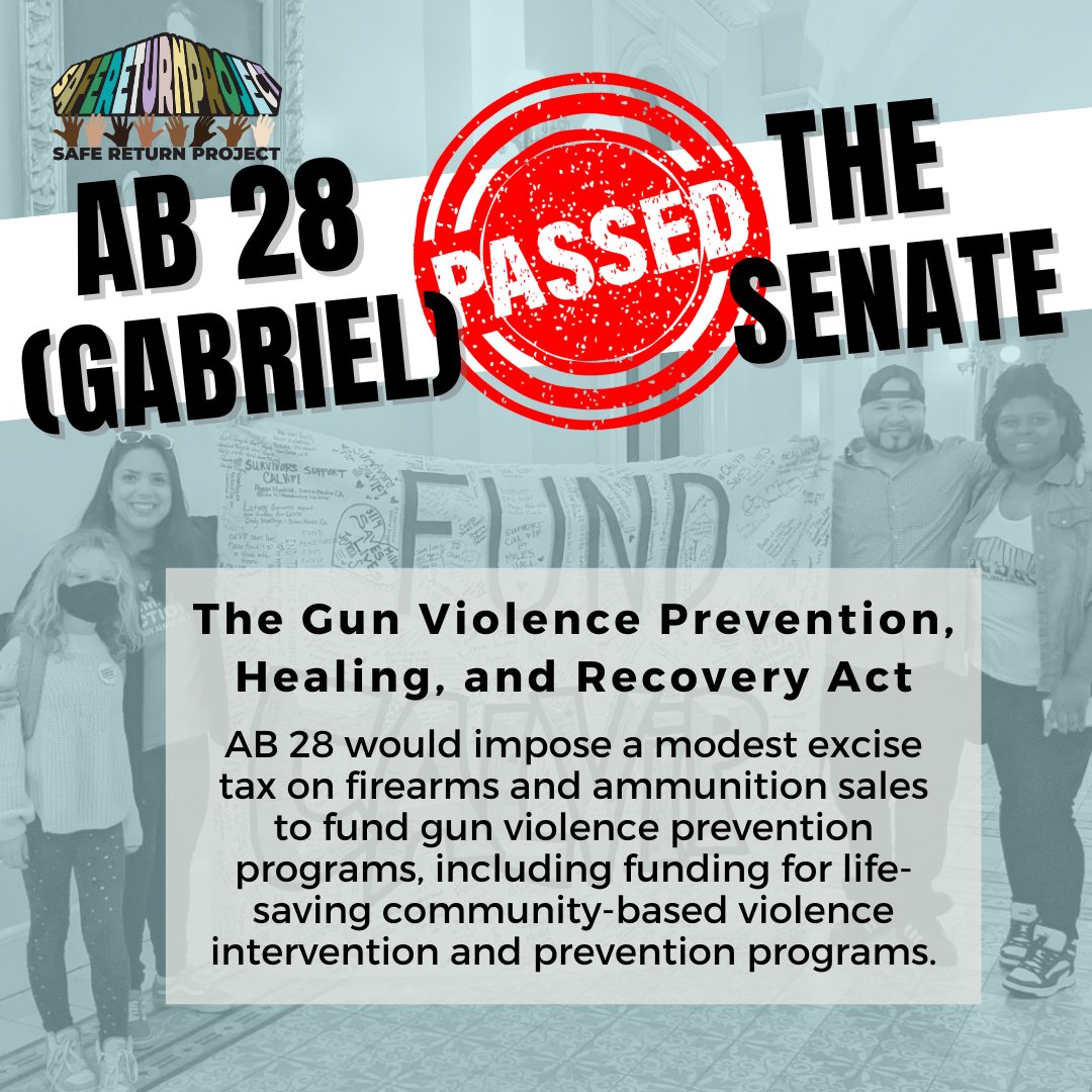 VICTORY for advocates, volunteers, and community partners! AB 28 (#CalVIP) PASSED the Senate today! A massive, statewide collaborative effort, building on years of work and partnership. Huge shoutout to the CalVIP Coalition and <a href="/MomsDemand/">Moms Demand Action</a>