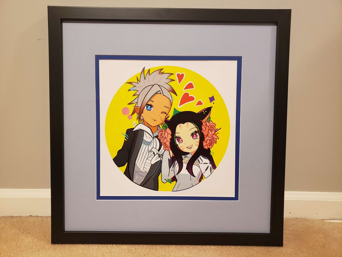 MigiDayo_'s tweet photo. had the honor in creating a piece for two amazing friends to celebrate their 18th wedding anniversary! thank you so much for trusting me with this 😭❤️ (also they got it framed I’m sobbing) https://t.co/vcZFI0fpQy