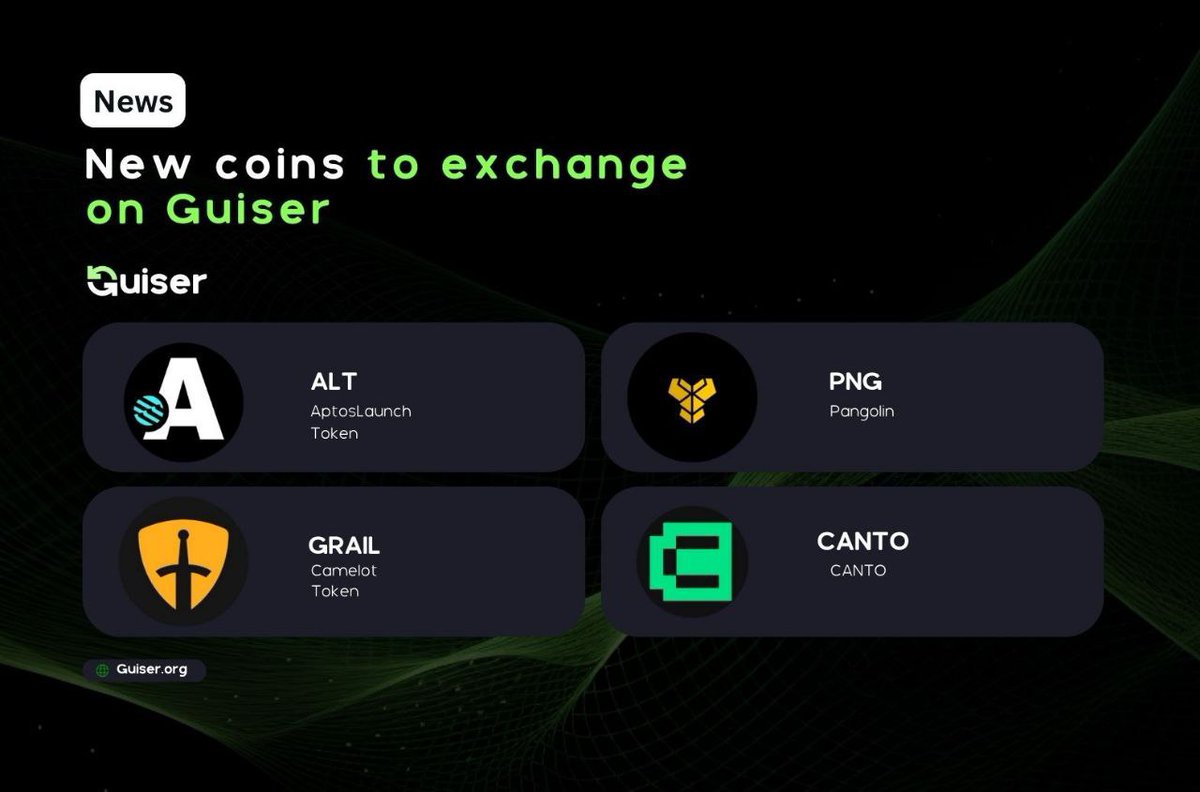 ovalworlds's tweet photo. @Poe_Ether If you're not yet bullish on $GUISE, you Ngmi

@guiserapp has recently listed new pairs on its trading platform:

Aptos Launch @AptoslaunchIO - $ALT
Pangolin @pangolindex - $PNG
Camelot @CamelotDEX - $GRAIL
Canto @CantoPublic - $CANTO

You really need to be bullish about this! https://t.co/miVMVEQDE0