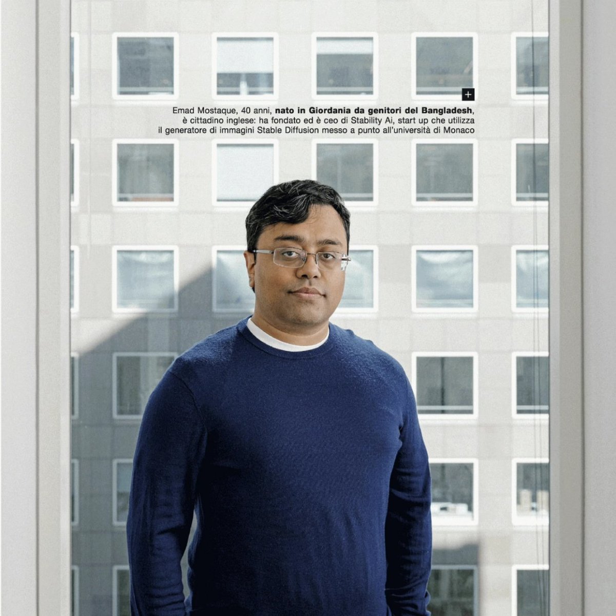 Difficile da intervistare (l'ho inseguito per mesi), discusso, visionario. <a href="/EMostaque/">Emad</a>, nato in Giordania da genitori del Bangladesh ma di passaporto britannico, è a capo di <a href="/StabilityAI/">Stability AI</a>. Valutata circa 4 miliardi di euro, sta cambiando il mondo dell'#ai generativa. Su <a href="/ilvenerdi/">Il Venerdì di Repubblica</a>