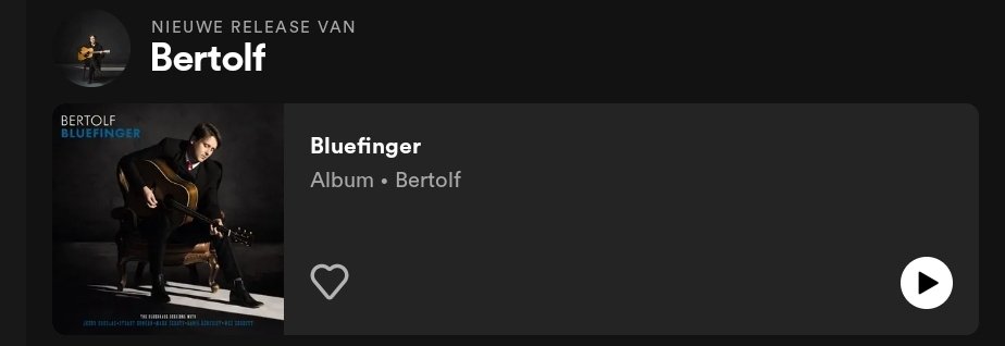 Musicmajoo's tweet photo. Oeh, de vrijdag goed beginnen met het nieuwe album van @Bertolf bovenaan op mijn Spotify-pagina. Erg benieuwd! 🎶🎵🎶#NewMusicFriday #Bluefinger #Bluegrass https://t.co/mBCWkEy4tJ