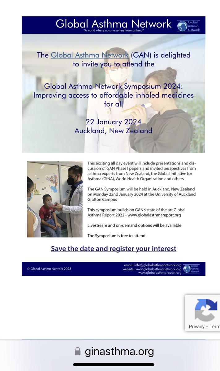 The Global asthma Network Symposium in January 2024 will focus on ensuring affordable asthma medication for all. Please save tge date and register for free: Information available at: ginasthma.org/save-the-date-…