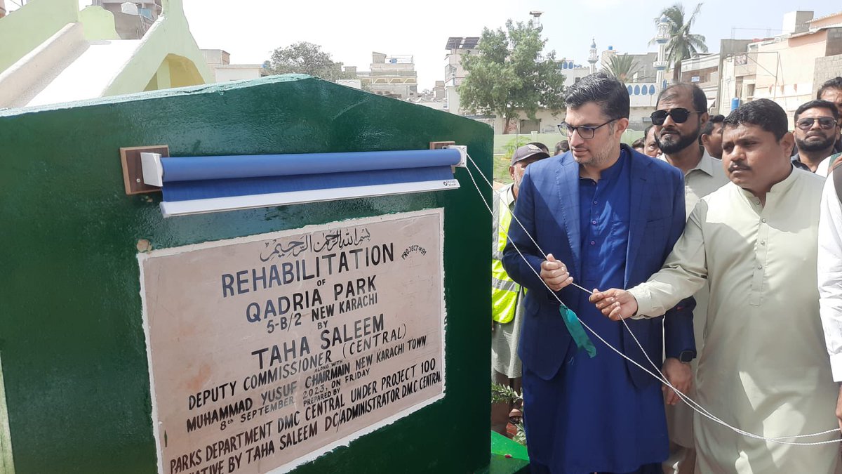 DCKhiCentral's tweet photo. #Project85 of #Project100 is the Qudsia  park Sector 5D, New Karachi completely revamped from being a dumping ground. The irrigation system is also based on grey water. Happy for the neighbourhood that rarely has such open green spaces. https://t.co/JcsglUQFY5