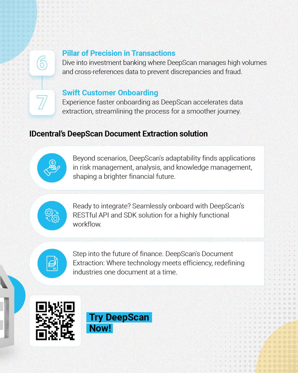idcentral_io's tweet image. Explore finance's future with #DocumentExtraction: Swift credit assessments, real-time risk management, fraud detection, & cost-effective compliance at your fingertips.
Learn how you can elevate client relationships and cut costs. zurl.co/I0Lq
#FinTech