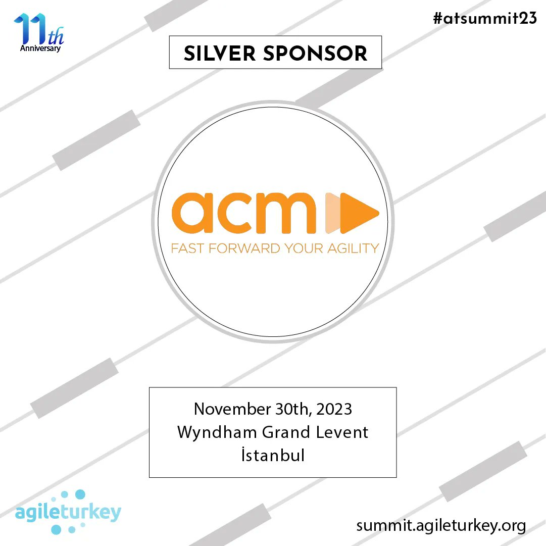 We are happy to have @AcmAgile as one of our Silver Sponsors for Agile Turkey Summit 2023 this year. Thank you for your support!

#atsummit23