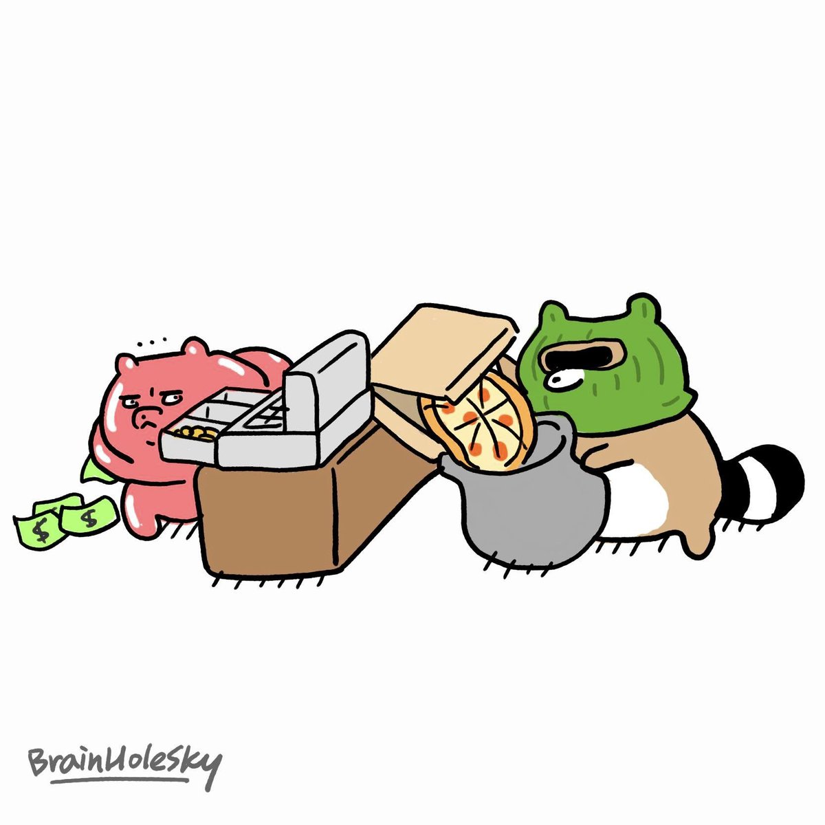 搶劫！Robber with *taste
好久沒登場，今天的浣熊要使壞！

#raccoon #trashpanda #comic #doodle