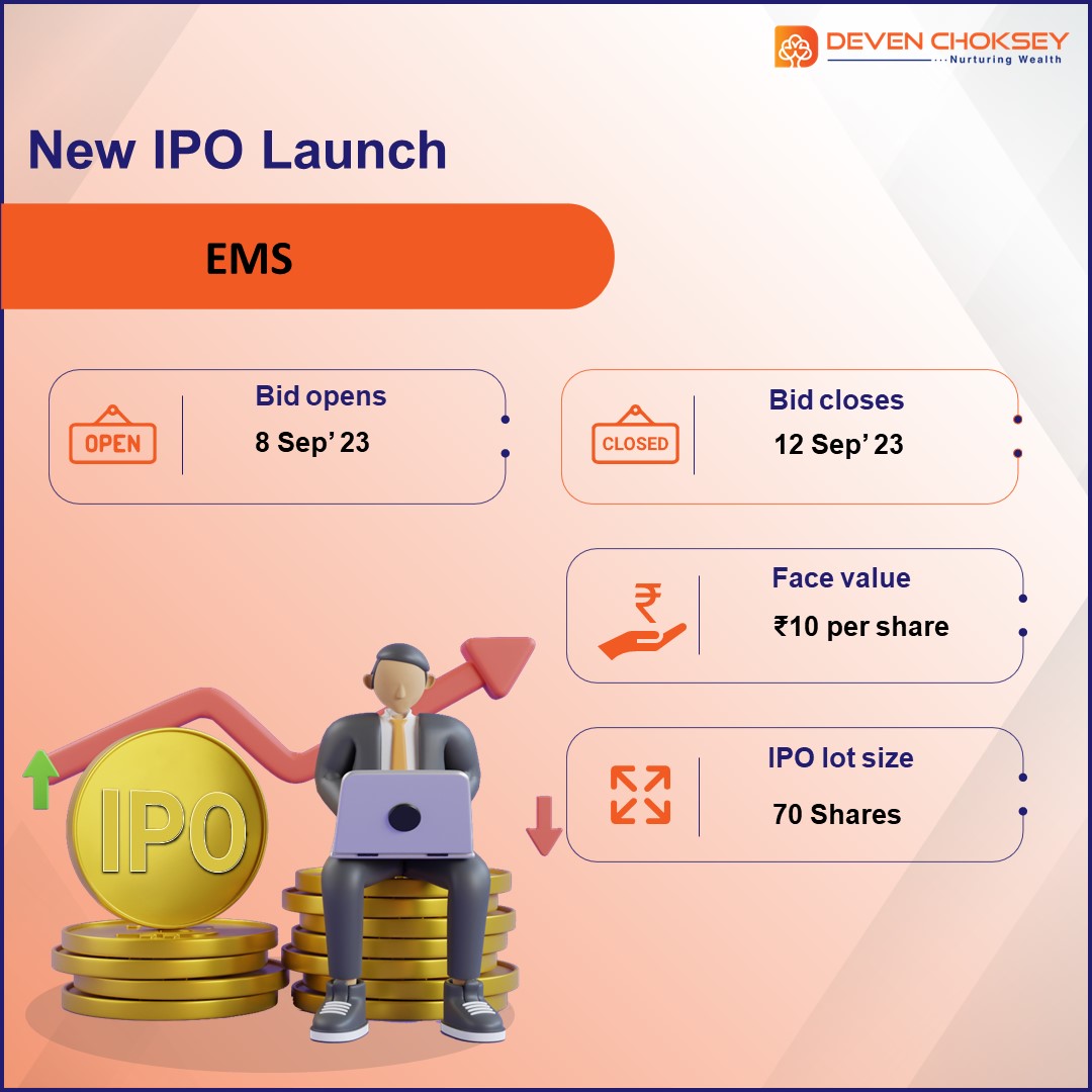DRCFinServ's tweet image. EMS is going public! Invest in a world of opportunities and growth.

#DevenChoksey #EMSIPO #IPOLaunch #initialpublicoffering #InvestmentOpportunity

Disclaimer: tinyurl.com/GenRepDis