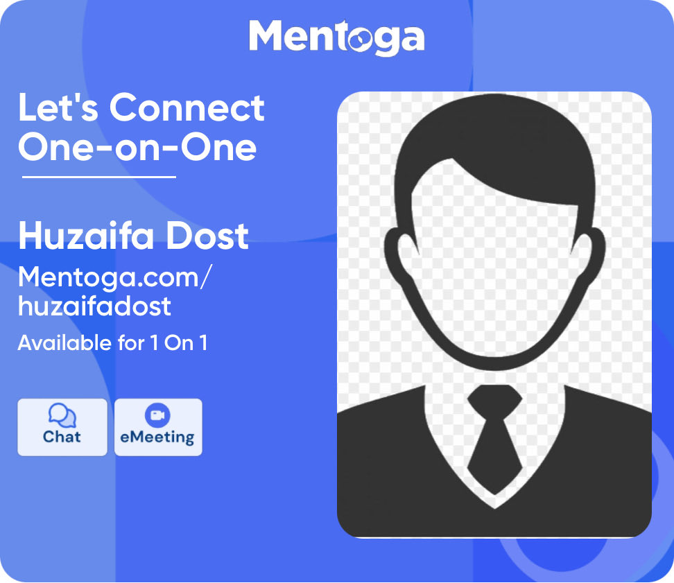huzaifa_dost12's tweet image. Excited to join Mentoga! Now we can connect one-on-one. Book an eMeeting or chat with me through my profile link! mentoga.com/huzaifadost Let's make meaningful connections! #Mentoga #OneOnOne #ExcitedToConnect