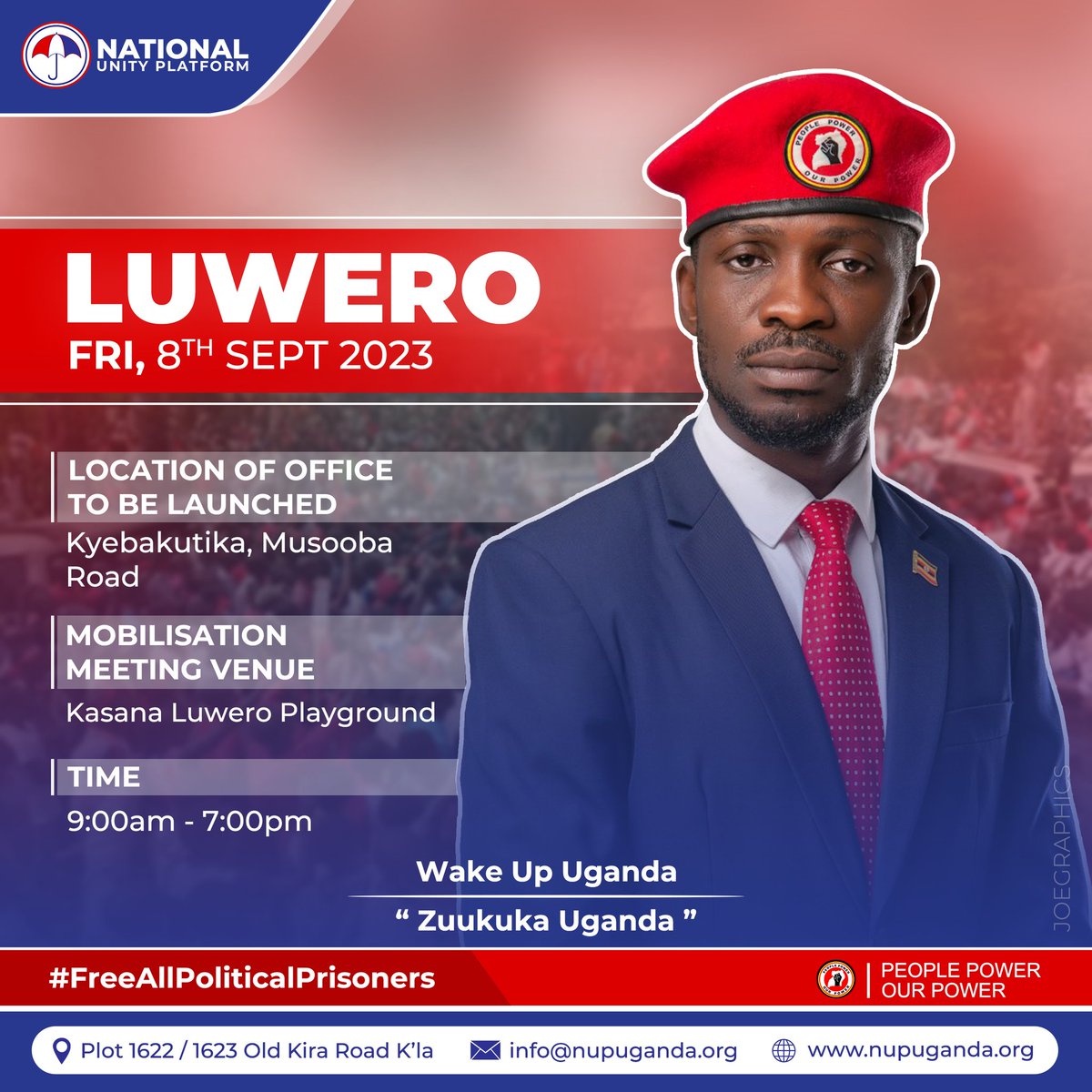 HEBobiwine's tweet photo. We're winding up this week's #NUPCountryWideTour with a trip to Luweero, that part of Uganda which dictator Museveni and his NRA rebels turned into a pot of misery as they murdered and plundered their way into power. Sad to see that 37 years since the war ended, the people of Luweero are still suffering from unhealed trauma and broken promises. Today, we are taking them a message of hope!