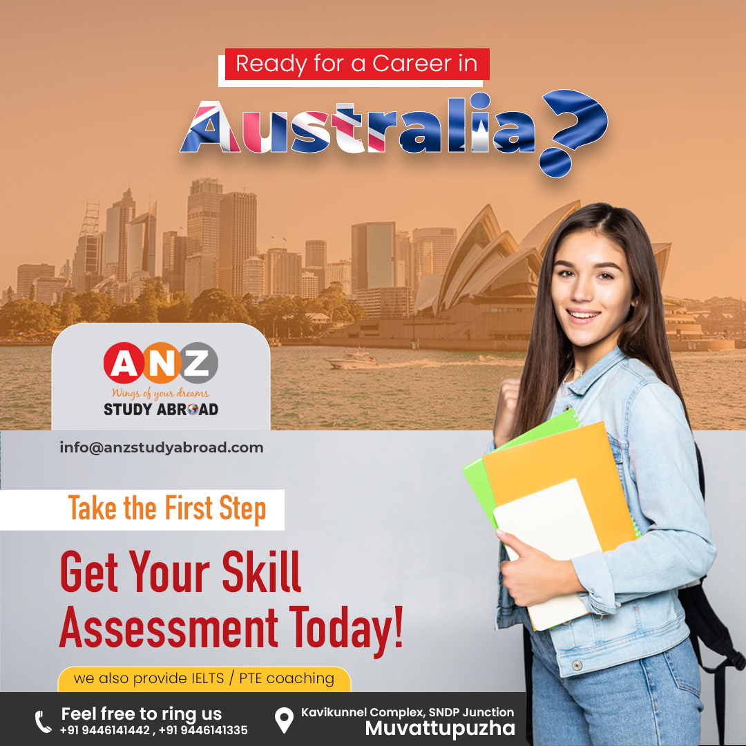Unlock Your Australian Career Journey 📷📷: Begin with a Skill Assessment Today!  Plus, Elevate Your Language Skills with Our IELTS and PTE Coaching.

Reach out to us today.
🌐 anzstudyabroad.com
✉️info@anzstudyabroad.com

#australia #CareerinAustralia #StudyInAustralia