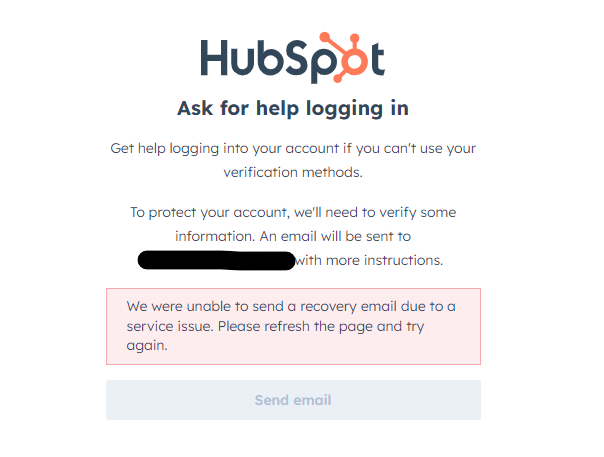 CFMNathan's tweet photo. @HubSpot @HubSpotSupport I can't log in, I can't retrieve my HubID for phone support (AS I CAN'T LOG IN) its asking to use my Mobile app (WHICH I CAN'T LOG INTO) can I can't verify due to service issues. HOW DO I LOG IN??????? https://t.co/DMJpRbTrs0