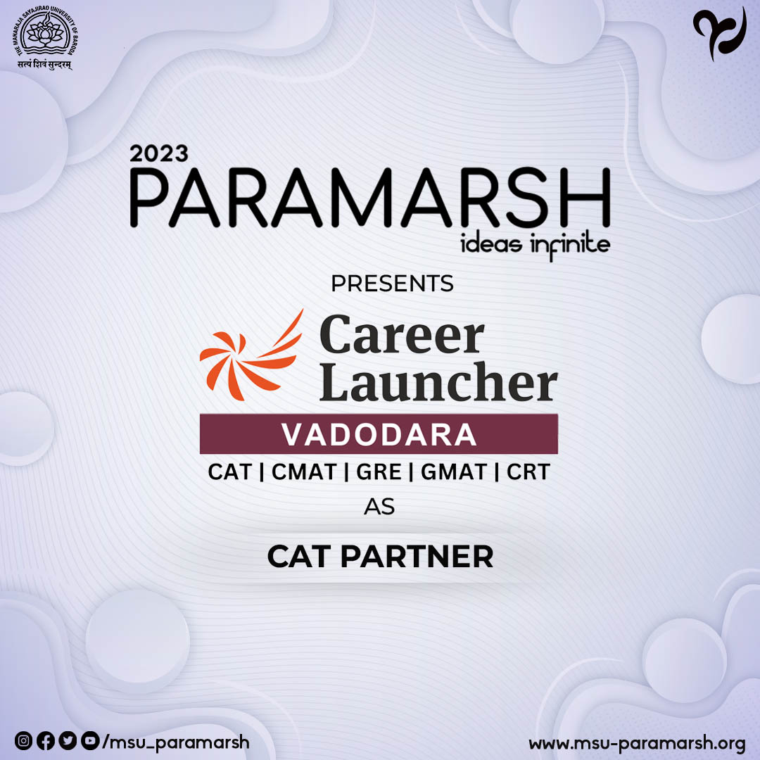 MSU_Paramarsh's tweet photo. Paramarsh heartily thanks,
Career Launcher : CAT Partner
For being an integral part of Paramarsh.

#CATPartner
#Paramarsh23
#IdeasInfinite https://t.co/OiilX5RZcI