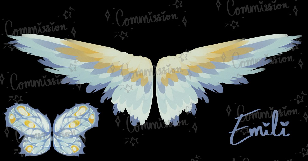 I can't draw fairy wings but glad they wanted me to convert it into my style of wings! #Commission #artwork #digitalart #wings #angelwings