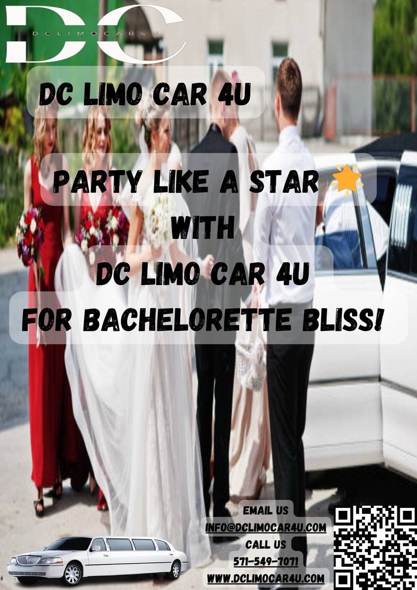 Party Like a Star 🌟 with DC Limo Car 4U for Bachelorette Bliss!
Ladies, get ready to roll in style! Our DC Limo Car 4U is your ticket to an unforgettable bachelorette party. 🎉🥂Let's make memories that last a lifetime! #BacheloretteBliss #DCLimoParty #dclimocar4u