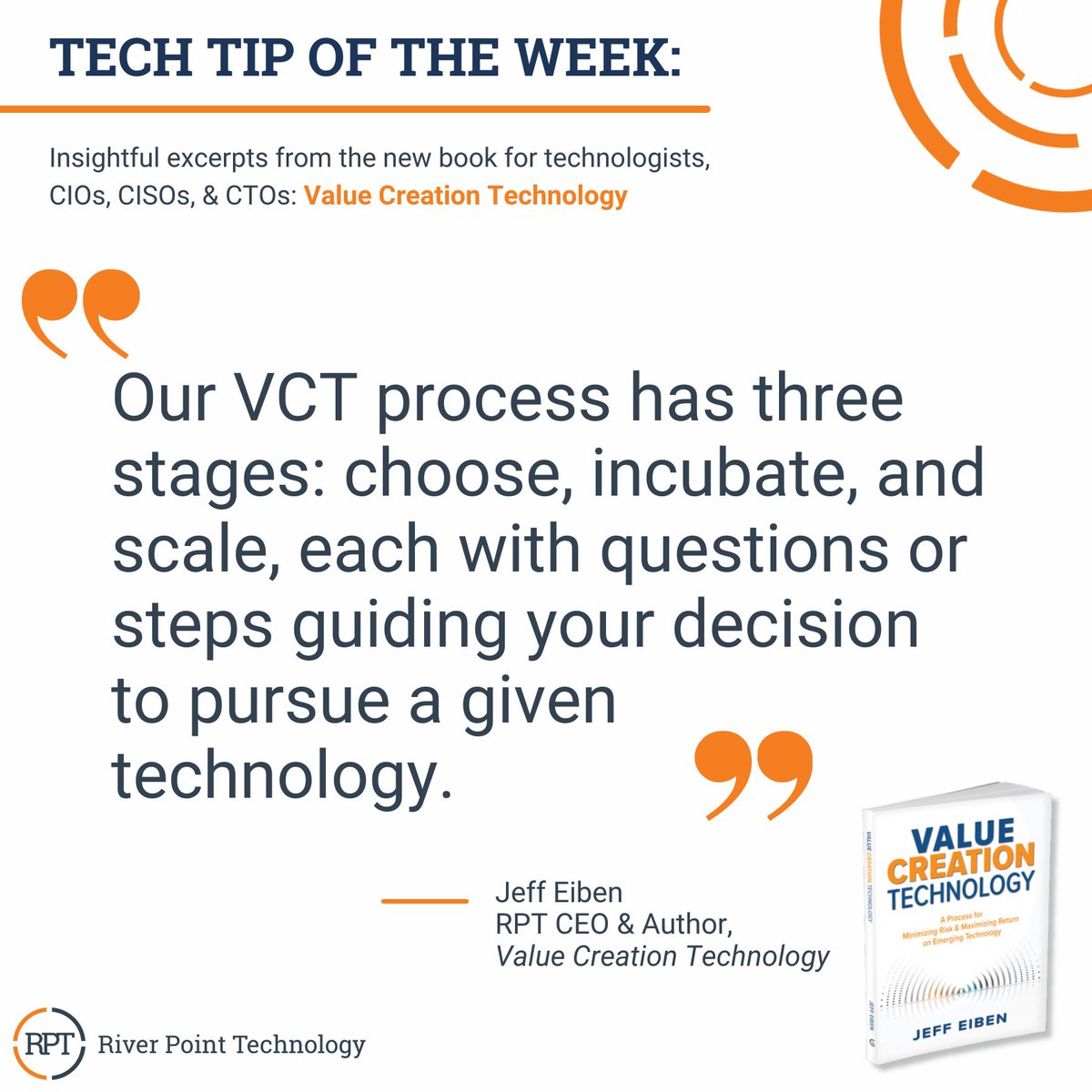 hoosierITguy_'s tweet photo. Ever feel like you don't know where to start when it comes to choosing new technology? 

Check out the book written by RPT's founder Jeff Eiben.

https://t.co/IFa1ua4pLl

#VCTframework #InnovationAtWork https://t.co/TrlkG9i5N6