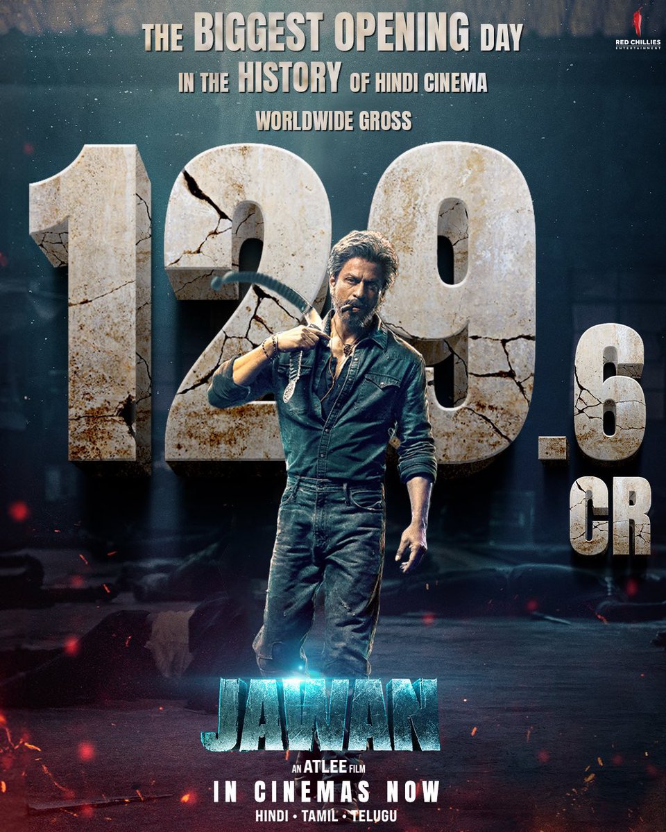vfx_redchillies's tweet photo. Thank you for the Massy-ive love ❤ 

Book your tickets now!
https://t.co/Y4t7JAFKwY…

Watch #Jawan in cinemas - in Hindi, Tamil &amp; Telugu.
➖
#VFXbyRedchillies 🌶
#ColorByRedchillies 🌶 https://t.co/2cu61Krc4U