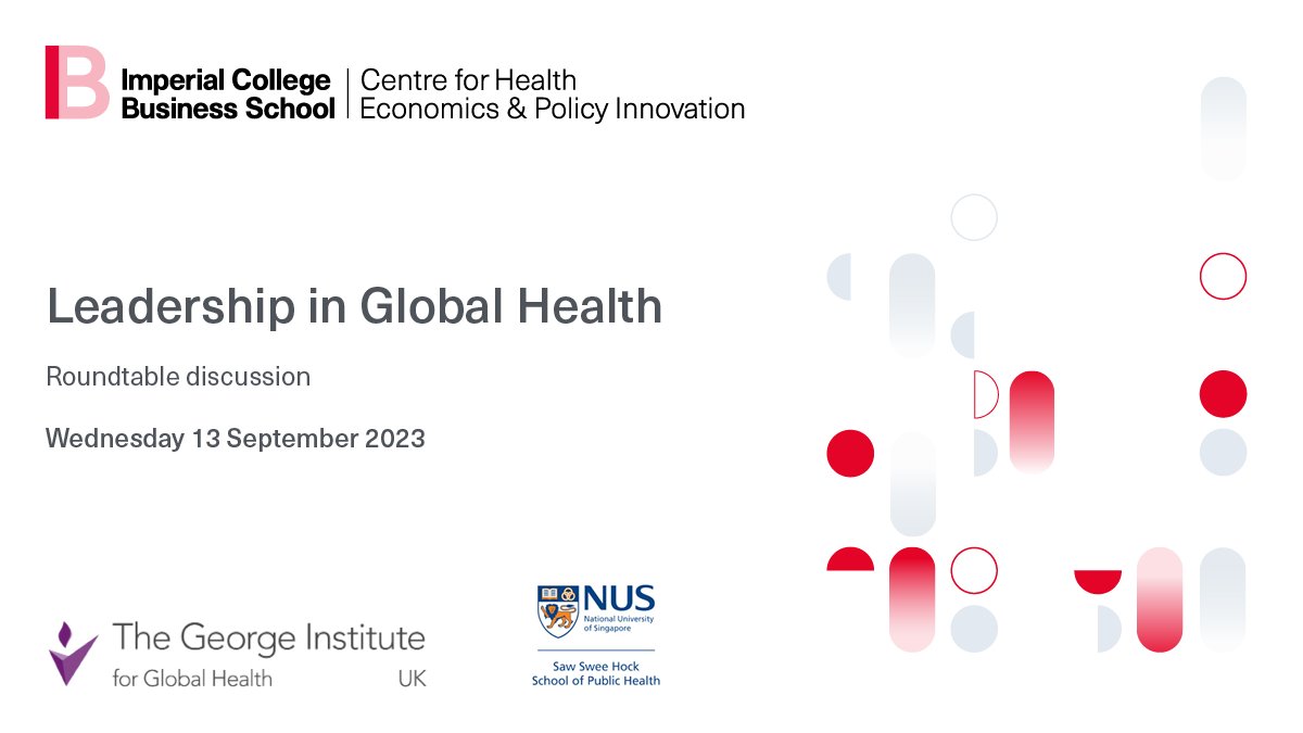 Join us for a roundtable discussion on #Leadership in #GlobalHealth Due to high demand we are now live-streaming the event! 🗓️ 13 Sept 🕕6pm - 8pm (BST) Register here: imprl.biz/3YVbibW