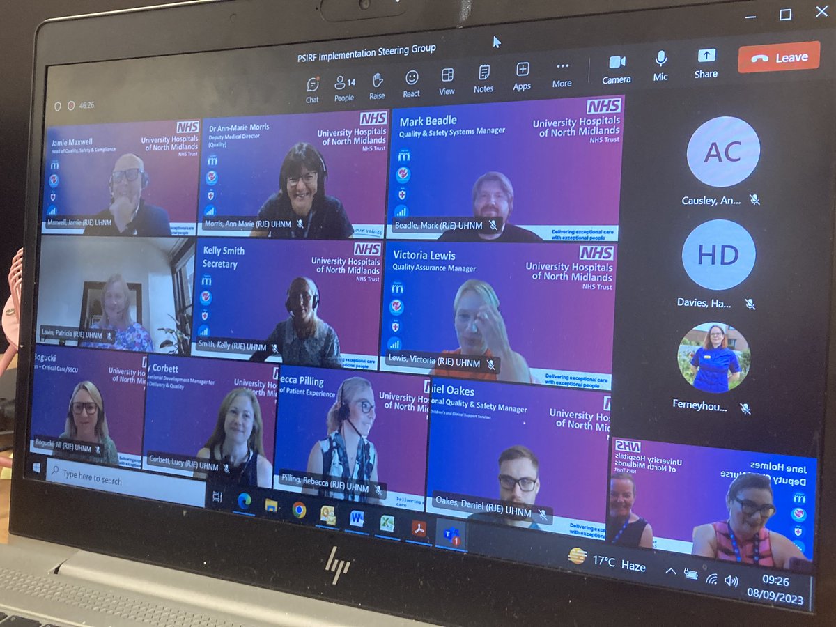 **Shout out to @UHNM_NHS Governance Team** 🙌 Such FANTASTIC hard work& sterling effort towards the development of the new National framework for managing Patient Safety Incidence Response. Great discussion& continual improvements #ProudToBeUHNM @morris_annmarie @AnnMarieRiley10