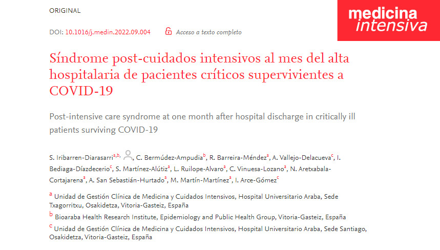 Fepimcti's tweet photo. 📕 @Intensiva_med abre sus originales de este mes con el artículo sobre el 'Síndrome post-cuidados intensivos al mes del alta hospitalaria de pacientes críticos supervivientes a COVID-19'.
🔐 https://t.co/5UNFbMMUu0
#medicinaintensiva #terapiaintensiva #divulgación #postuci https://t.co/X7khnUxu03