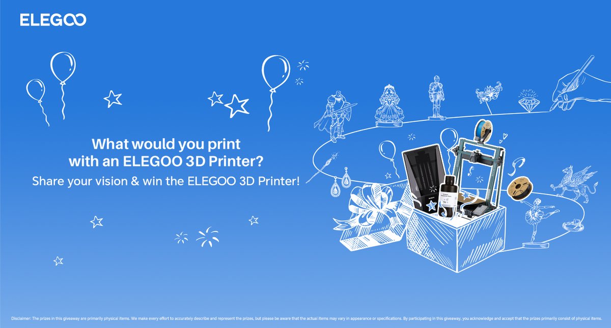 Elegoo_Official's tweet photo. [#ELEGOODAY #Giveaway]

Want a chance to win the #ELEGOOSaturn3Ultra #3Dprinter?🥰 Get a chance:

✔️FOLLOW our page.
✔️Like this post and comment on it with #ELEGOODay #TransformNow, sharing what you want to create with a 3D printer and why!
.
More.👇 https://t.co/WnkbEX8MCH