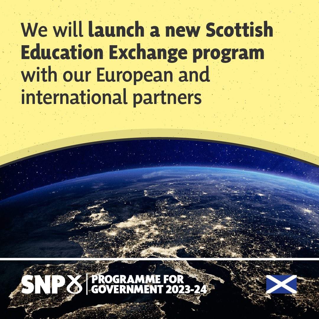 🇪🇺 We’re developing a Scottish Education Exchange Programme, to retain links with the EU & improve opportunities for our young people. ❌ Brexit has robbed our young people of so much, but we’re ensuring that Scotland’s young people can still benefit from educational exchanges.