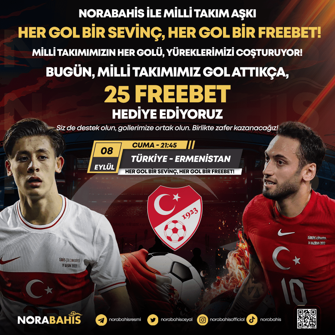 🔥"NoraBahis ile Milli Takım Aşkı: Her Gol Bir Sevinç, Her Gol Bir Freebet!"🔥

"Milli Takımımızın her golü, yüreklerimizi coşturuyor! 🇹🇷 ⚽️ Bugün, Milli Takımımız gol attıkça, 25₺ Freebet hediye ediyoruz! Siz de destek olun, gollerimize ortak olun. Birlikte zafer kazanacağız!