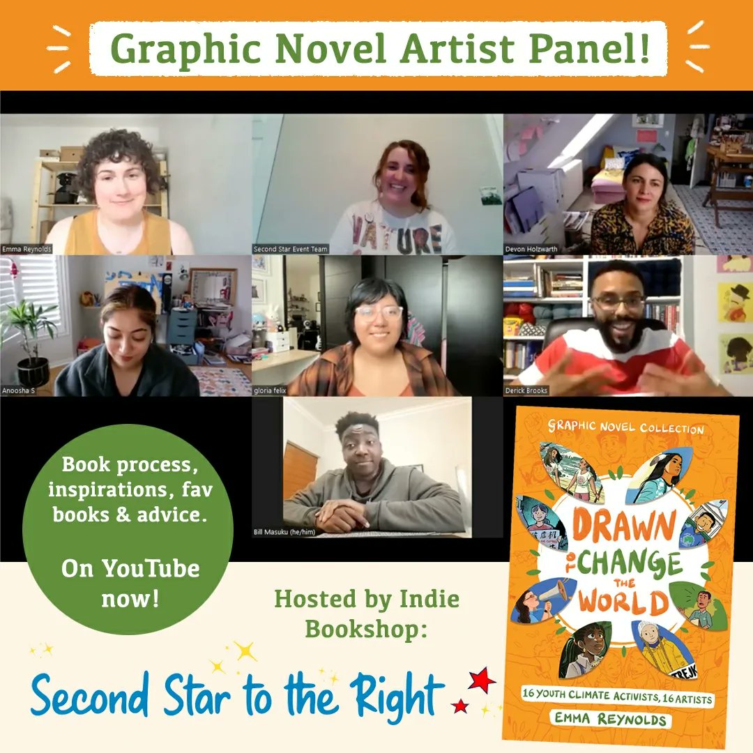 We recorded an inspiring Artist Panel hosted by @SecondStarBooks with me #DevonHolzwarth, @foxville_art @GloriaFelixArt #DerickBrooks @billmasukuart with extras from #TeoDuvall & @starcre8tor 

Learn all about our process, fav books and inspirations!
🔗 below & in my bio!