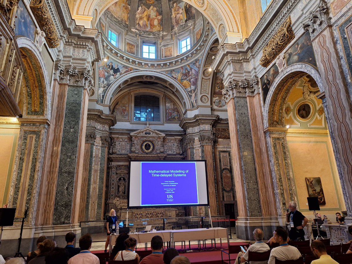 brcznh's tweet image. Last Tuesday at the #DDE2023 #ddeu2023 Yuliya Kyrychko (University of Sussex) gave a plenary talk on &quot;Mathematical modelling of time-delayed systems&quot; @days_europe @SussexUni #dynamicsdays2023