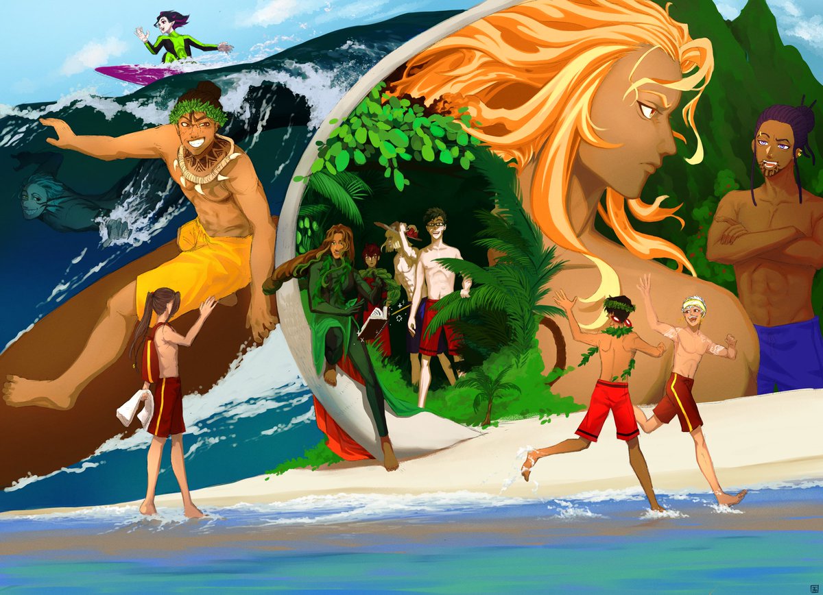 holohalo3's tweet photo. Always knew Lilia would be a surfer, so take this drawing I did almost a year ago with my twst ocs #twstファンアート https://t.co/NYt1BFIctI