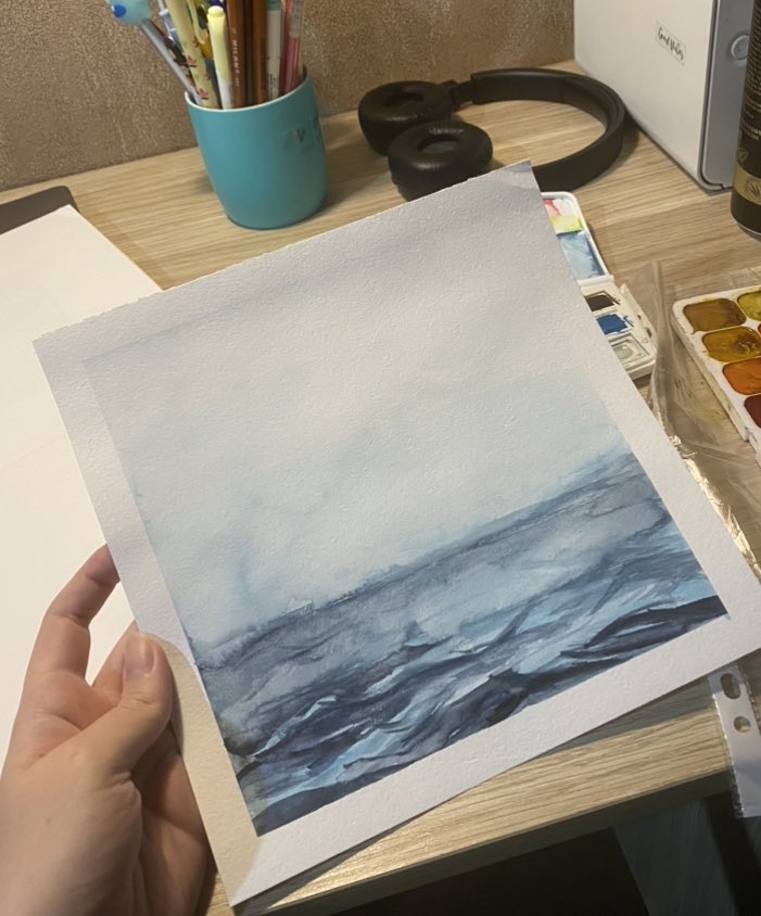 SabaxAhmadi's tweet photo. Nothing like quick water color paintings to soothe my anxiety 🌊😌 https://t.co/2XlAbqUOz0