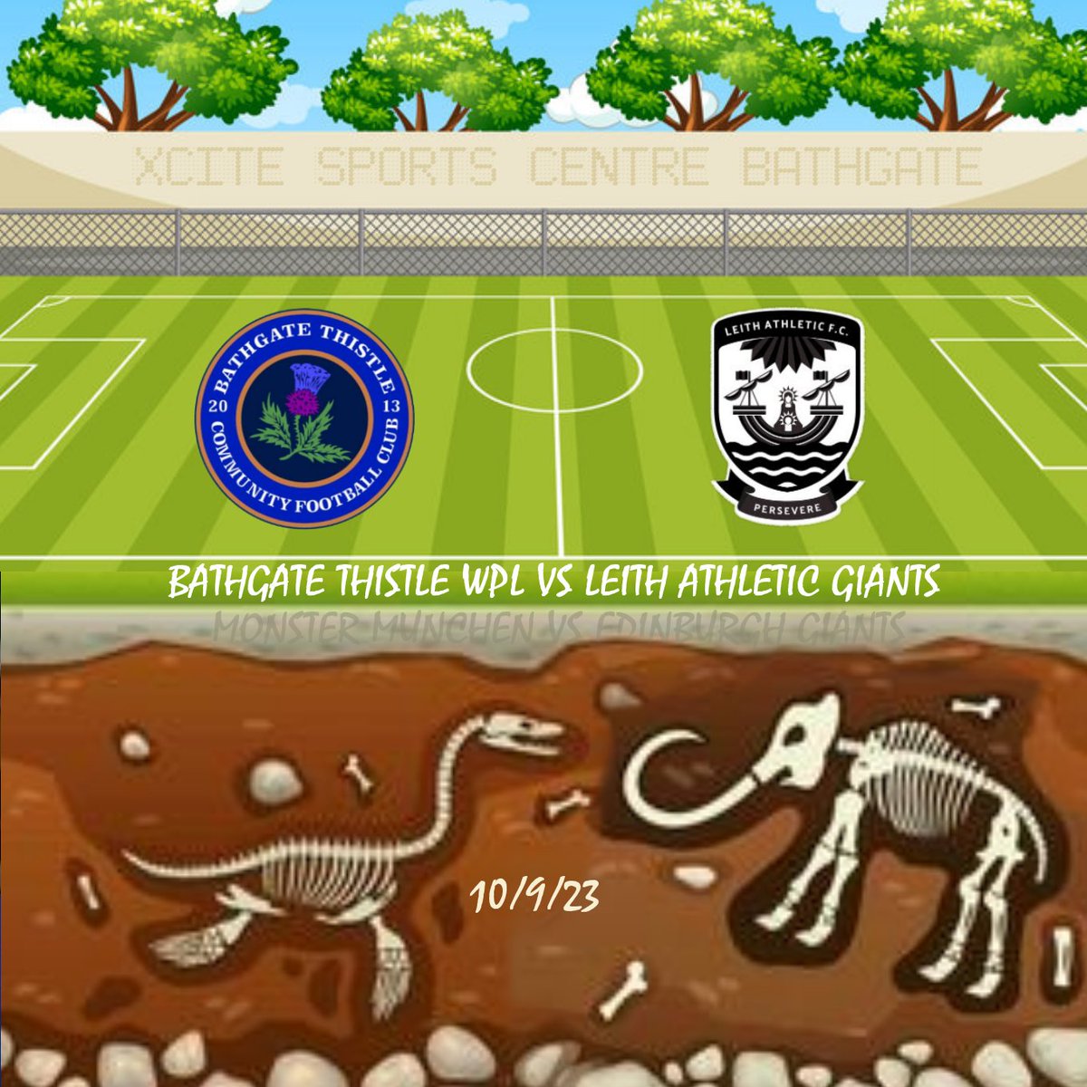 AndTerraces's tweet photo. An old rivalry under a new banner, this Sunday oor lads at Bathgate Thistle WPL face @LeithAthGiants in our last pre season friendly before the new @WarriorsPremier season begins.

We look forward to the game and  to welcome the Giants to our new home 🤝

Munchen Vs Giants 🧡💙 https://t.co/v3GZfVDKty