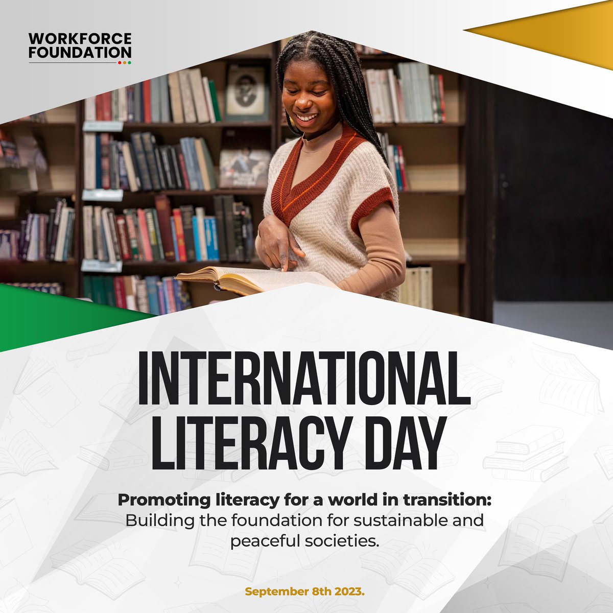 At Workforce Foundation, we're unwavering in our commitment to building human capacity through literacy to enhance equality.

 Together, we're constructing a future where literacy fuels equality, sustainability, and peace.
 
#LiteracyForEquality #SustainablePeacefulSocieties