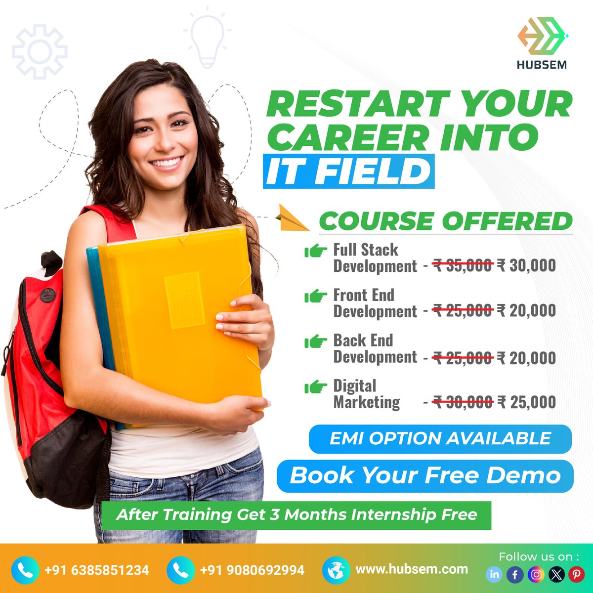 hubsem's tweet image. Looking for Restart Your Career in IT Field This is the Right Plaace. Hubsem offers comprehensive courses with internship opportunities.
For More Details Contact us: at 91+ 9080692994 / 6385851234 or visit our website: hubsem.com
#HubsemSolution