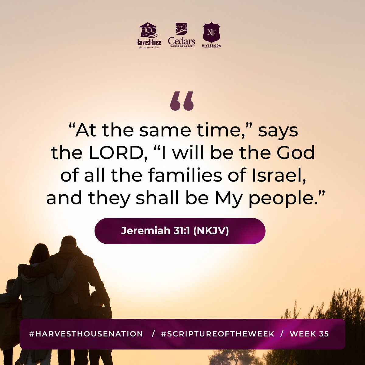 wearecedars_'s tweet photo. |Scripture of the Week|
“At the same time,” says the Lord, “I will be the God of all the families of Israel, and they shall be My people.”
Jeremiah 31:1
#HarvestHouseNation
#ScriptureForTheWeek https://t.co/Y7q2vJdXmj