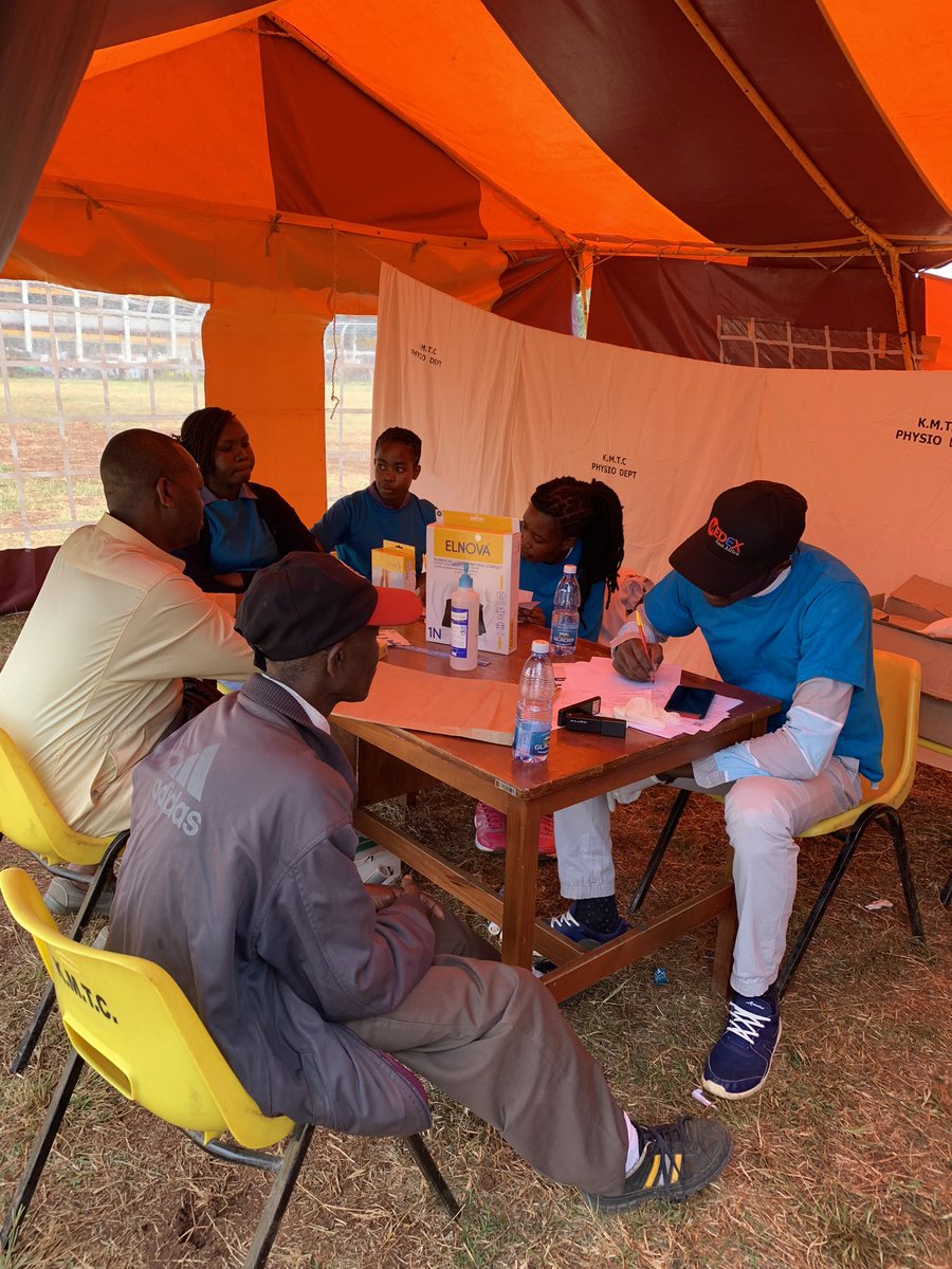 Rehabilitative services;Occupational therapy, Orthopedic technology&amp;Physiotherapy are among screening activities ongoing at KMTC Graduation square grounds during #WorldPhysiotherapyDay celebration. KNH medics present are handling patients seeking medical attention. 
#KNHInakujali