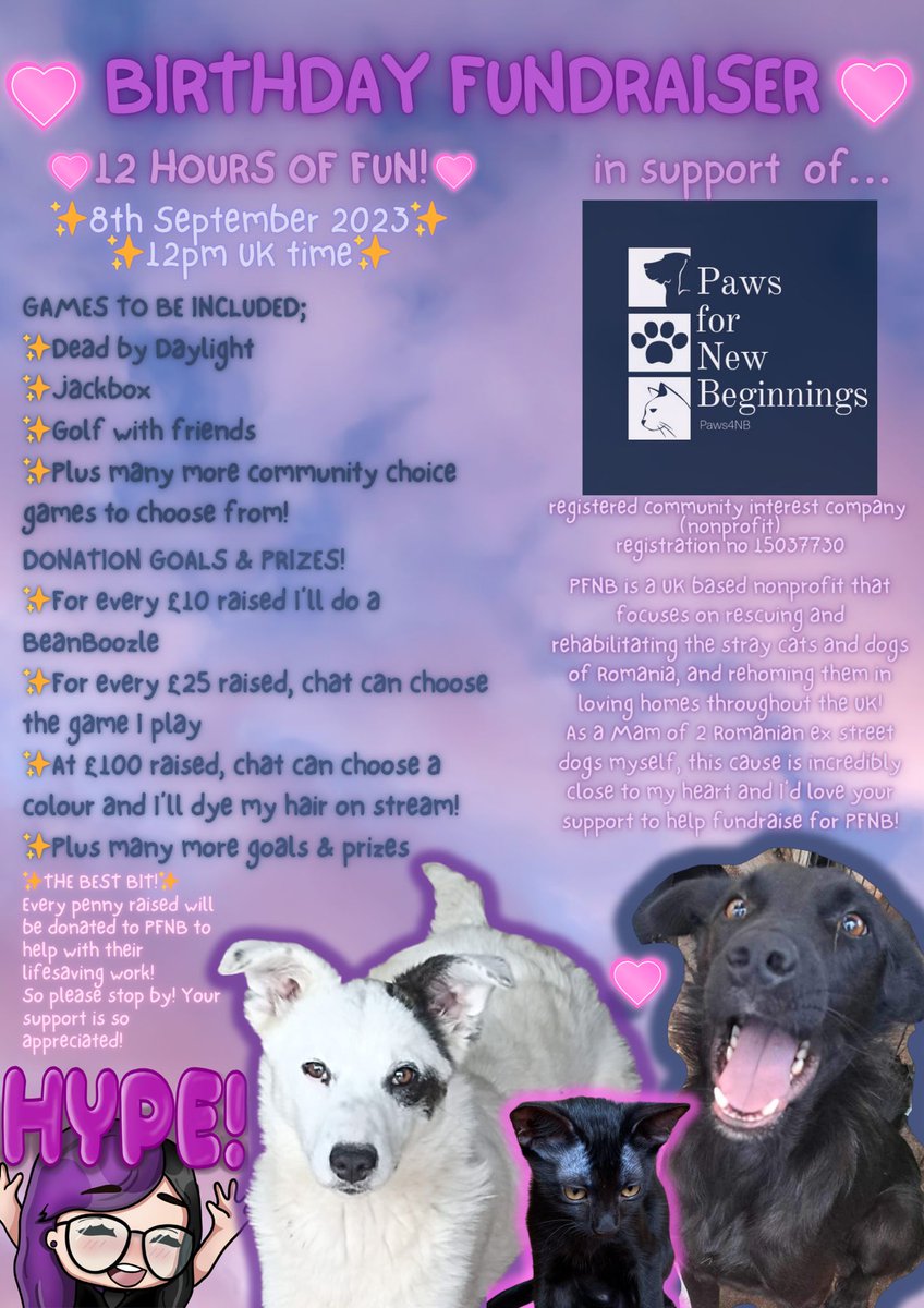 The birthday 12 hour fundraiser has began on twitch.tv/plk_crumpacupa… 
Come join in the fun and help raise money for a good cause ❤️