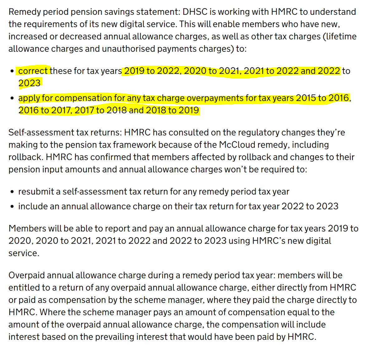 goldstone_tony's tweet photo. 7/ Some further clarification of the mechanism for dealing with AA changes via the (not yet seen) HMRC "new digital service" which will allow CORRECTION of tax years from 19/20, 20/21, 21/22 &amp; 22/23 and ability to get compensation for overpaid 15/16, 16/17, 17/18 and 18/19 https://t.co/k4hMqg7JBl