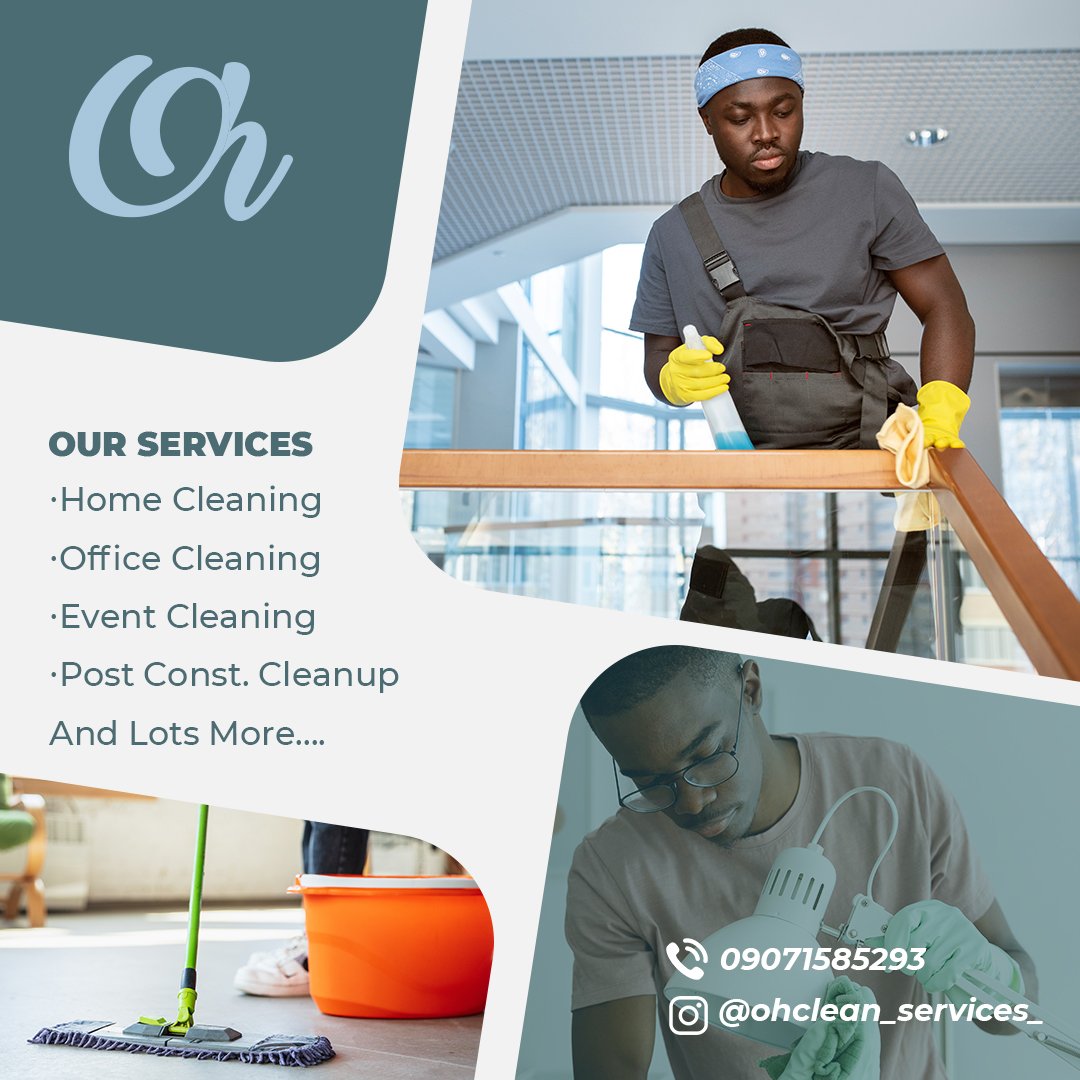 HolyPercussion's tweet image. No wahala! Your health dey important to us, so we go use our cleaning methods wey go make sure say your house dey clean and germ-free. 

#ohclen #cleaners #konji #hushpuppi #GhosiByPoll #Bbnaija
