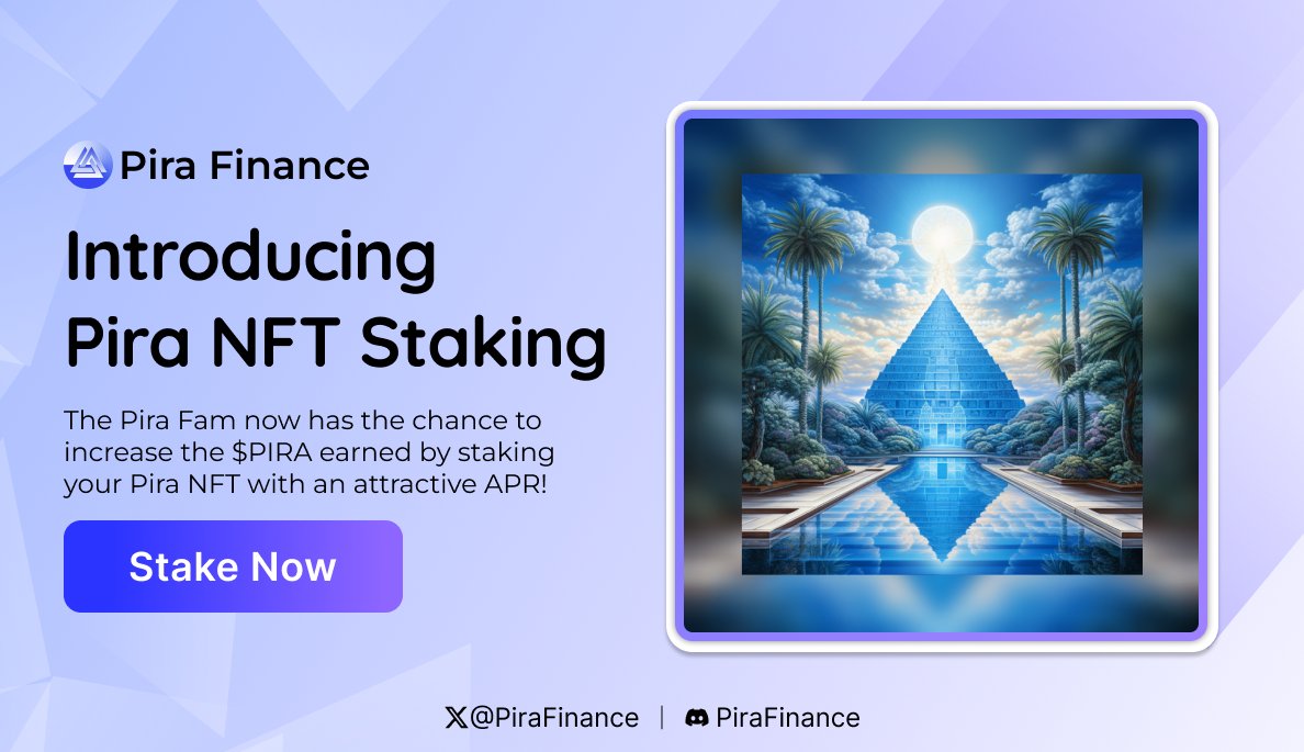 piradotAI's tweet image. 📢 Introducing Pira NFT Staking Feature!

🔥 The Pira Fam now has the chance to increase the $PIRA earned by staking your Pira NFT with an attractive APR! 

You must own enough NFTs for each pool to be eligible for staking and to earn $PIRA.

👉 Stake Now: pira.finance/staking…