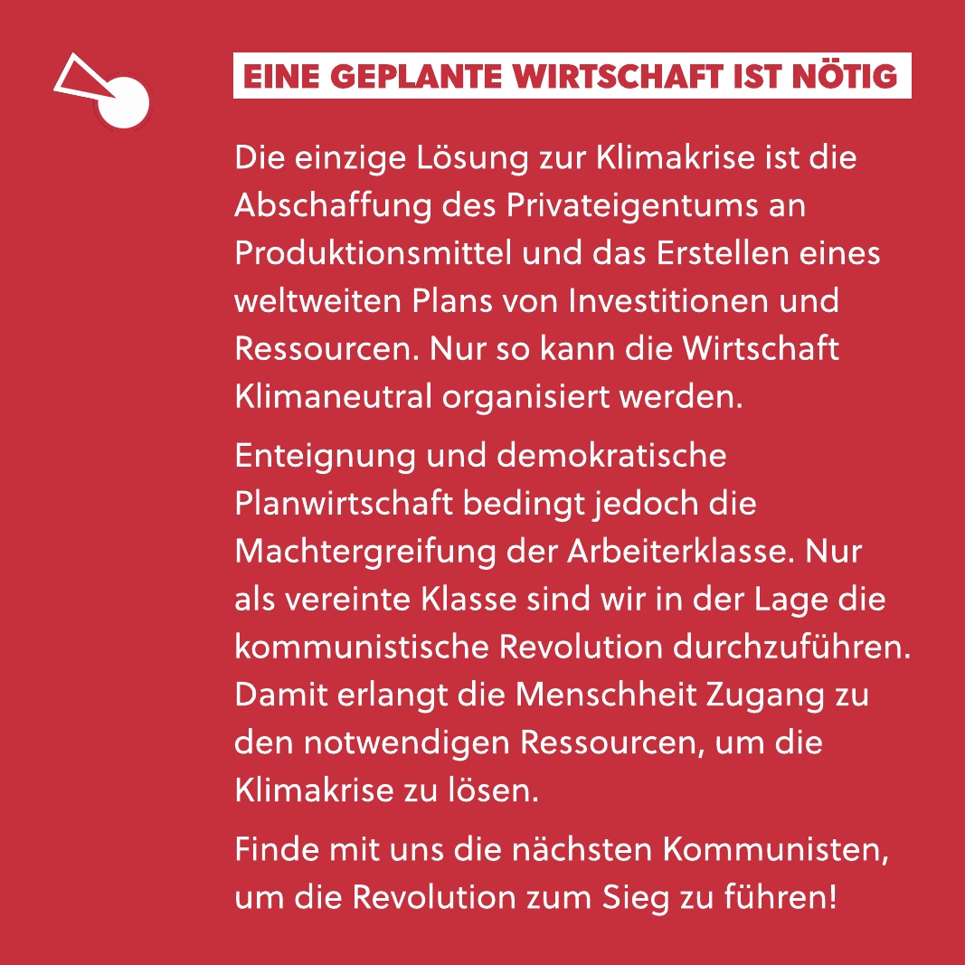 kommunismus_ch's tweet photo. Der Klimawandel ist ein unlösbares Problem im Kapitalismus, weshalb eine nachhaltige Lösung die sozialistische Planwirtschaft bedingt.
.
.
.
 
⁠
#klassenkampf #streikposten #inflation #vpod #ssp #unia #streik #arbeiter #sozialismus #marxismus #kommunismus #marx https://t.co/bia5XIqFan