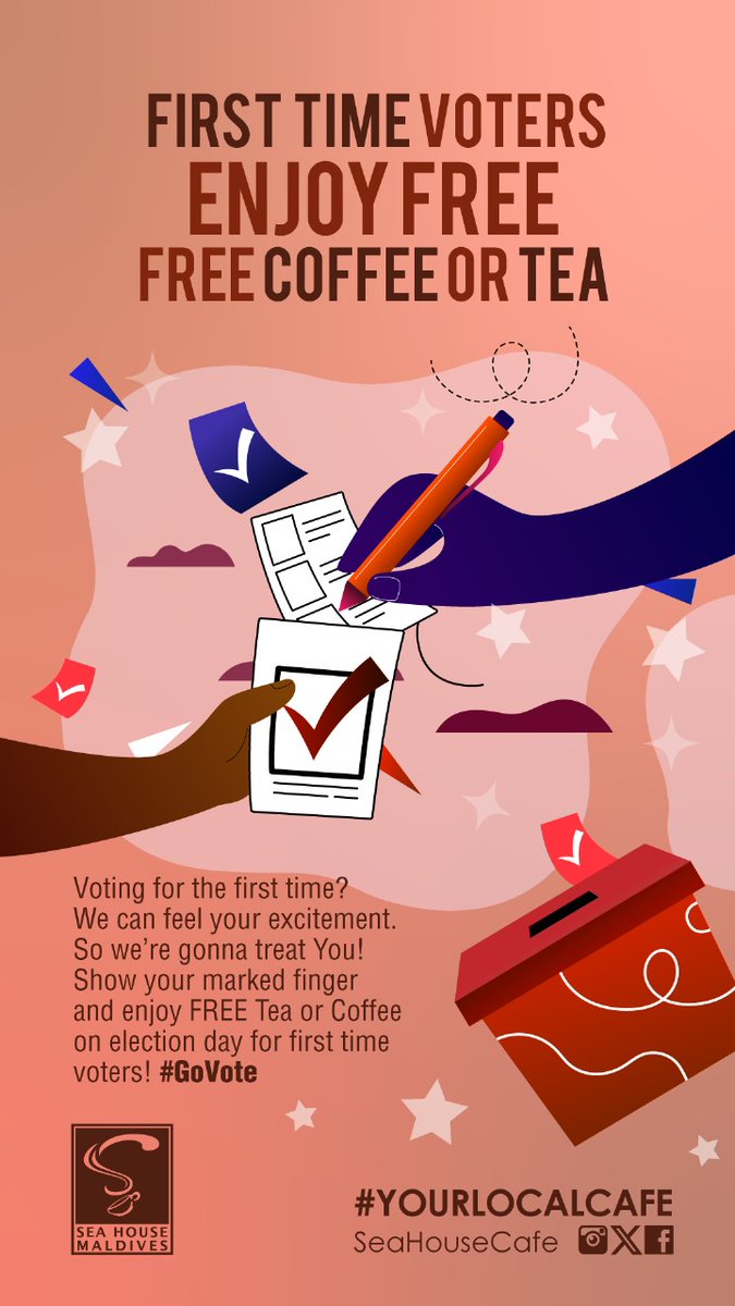 FREE COFFEE AFTER VOTING! <a href="/SeaHouseCafe/">Sea House Cafe</a>