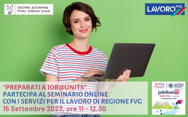 GiovaniFvg's tweet photo. #lavoroFVG #giovaniFVG #EURESFVG 
😎Il tuo futuro inizia qui! 
Partecipa al #Seminario "Preparati a Job@UniTS" di #RegioneFVG il 15/09 e scopri i servizi per la carriera professionale in Regione FVG, Italia ed Europa. Un'opportunità imperdibile!
Iscriviti👉https://t.co/VJQIqPLcMF https://t.co/ddiLRfRA0P