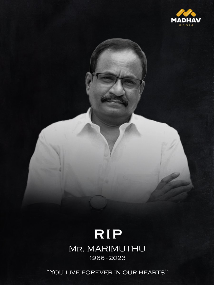 Rest in Peace #Marimuthu sir. You live forever in our hearts...