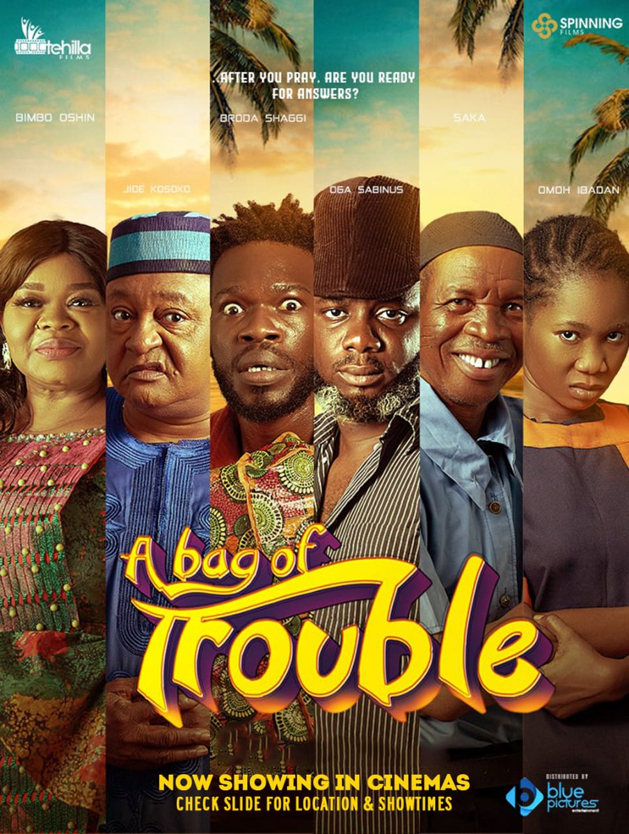 Have you seen 'a Bag of Trouble' yet? Hands down one of the most hilarious piece in cinemas at the moment. Don't just soak in the pressure of Naija. Go see 'a Bag of Trouble' the movie at any cinema near you and get a dose of laughter!